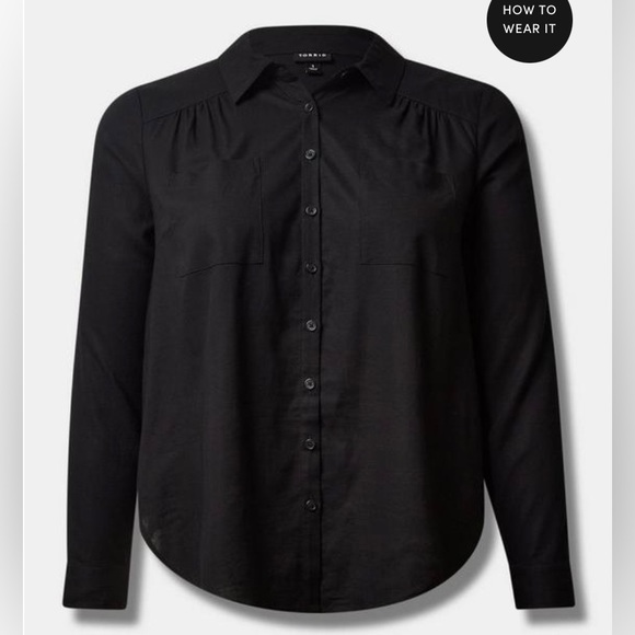 Torrid Madison Linen Button Up Long Sleeve Shirt Size 4X - Picture 3 of 4